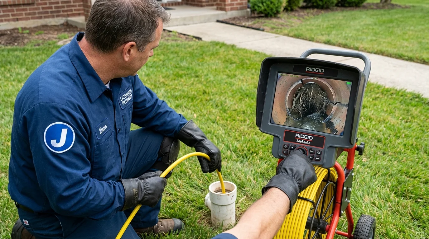 Sewer camera inspection being performed by Johns Plumbing LLC in Cayce