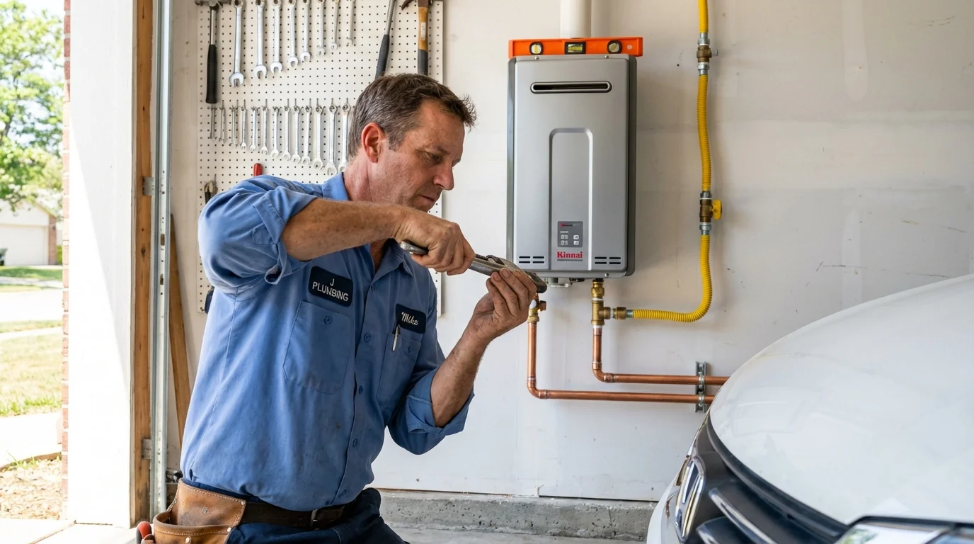 Tankless water heater installation by a Johns Plumbing LLC plumber in Cayce